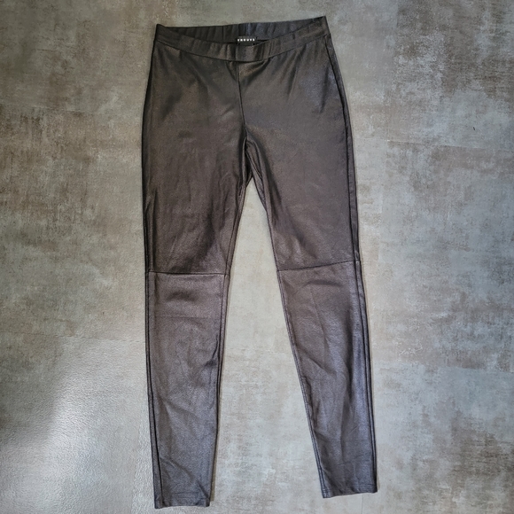 Trouvé Faux Leather Classic Black Caviar Pull On Leggings, Women's Size Small - Picture 2 of 12